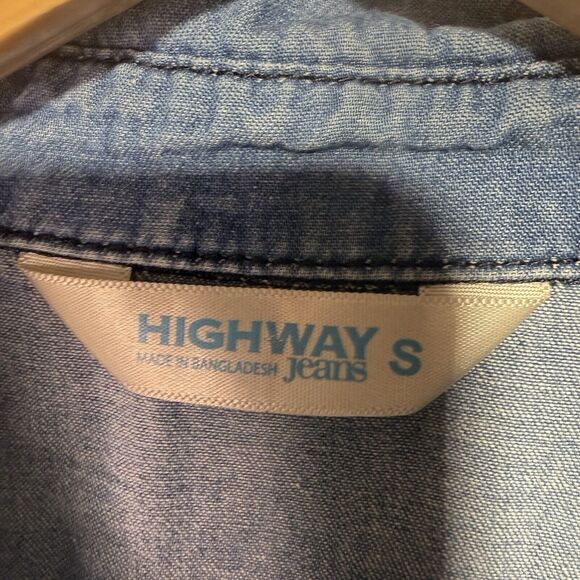Highway Jeans Chambray Tunic with Waist Tie Women’s Size Small Blue - Picture 3 of 6